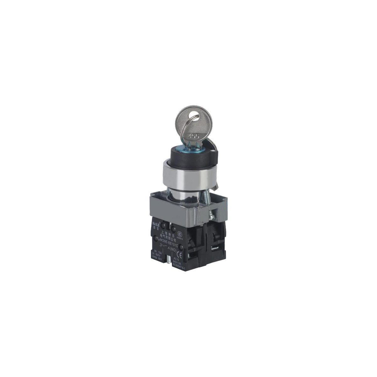 Key button, two-position lock
