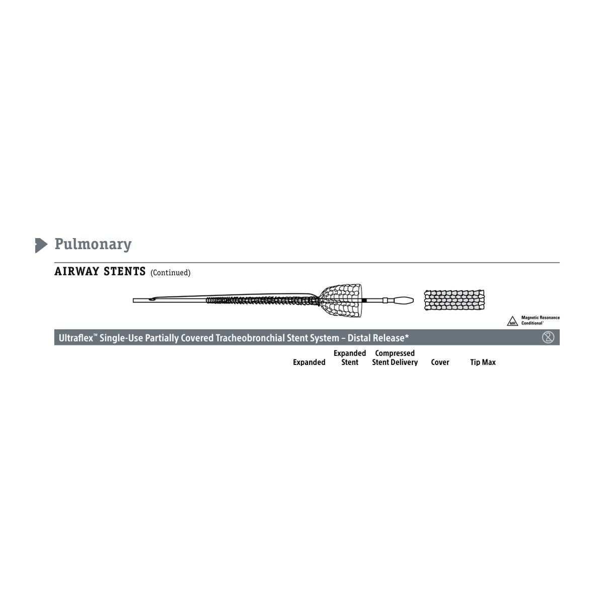 Boston Scientific Ultraflex ™ Single-Use Partially Covered Tracheobronchial Stent System – Distal Release*