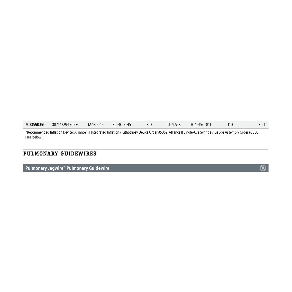 Boston Scientific Pulmonary Jagwire ™ Pulmonary Guidewire